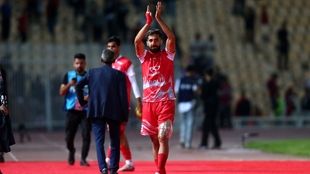 گل اول پرسپولیس به الغرافه توسط فرشاد فرجی